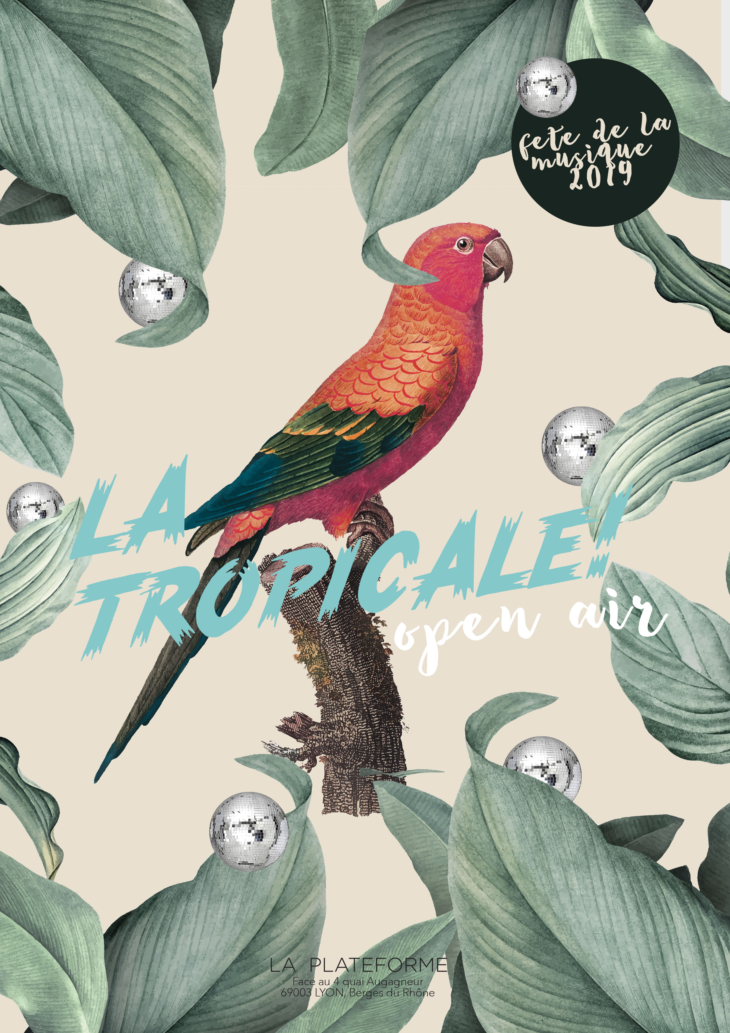 Design graphique flyer « La Tropicale » la Plateforme, Lyon