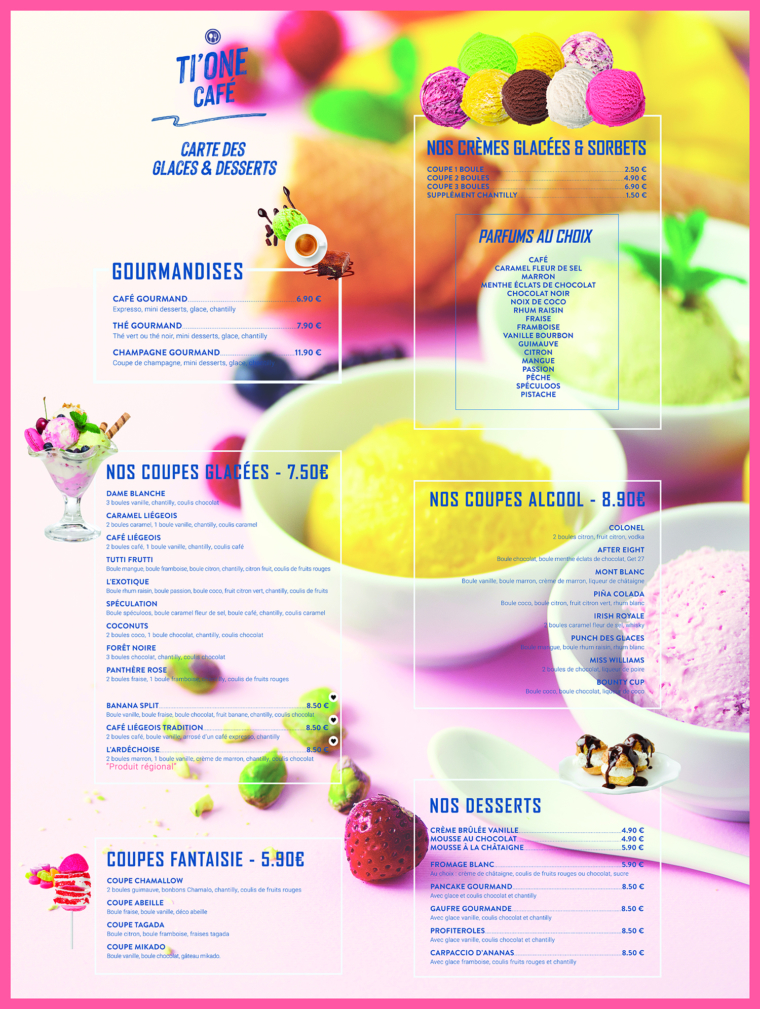 Creation Menu Restaurant Galces Dibond Tione 87 60 Agence De